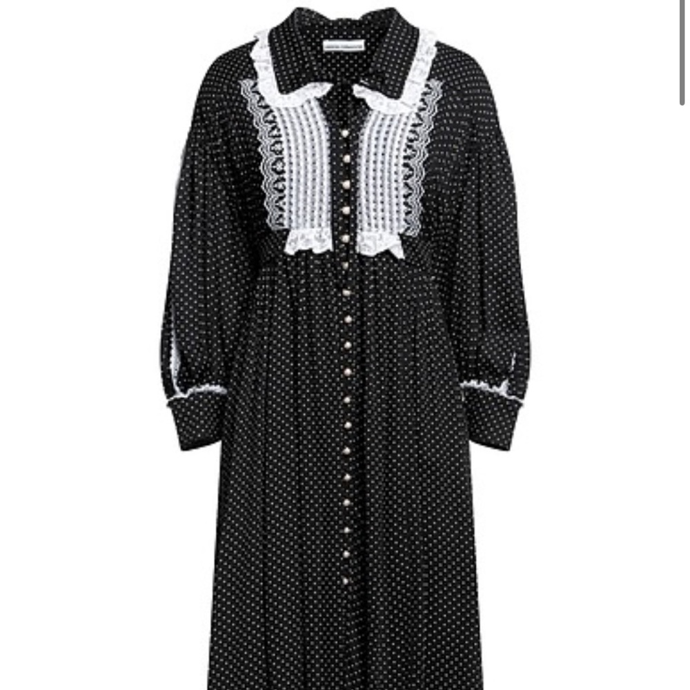 Paco Rabanne Black and White Lace Detail Dress